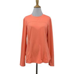 Avalanche Activewear T Shirt Womens M Medium Nectarine Long Sleeve Sweat Wicking